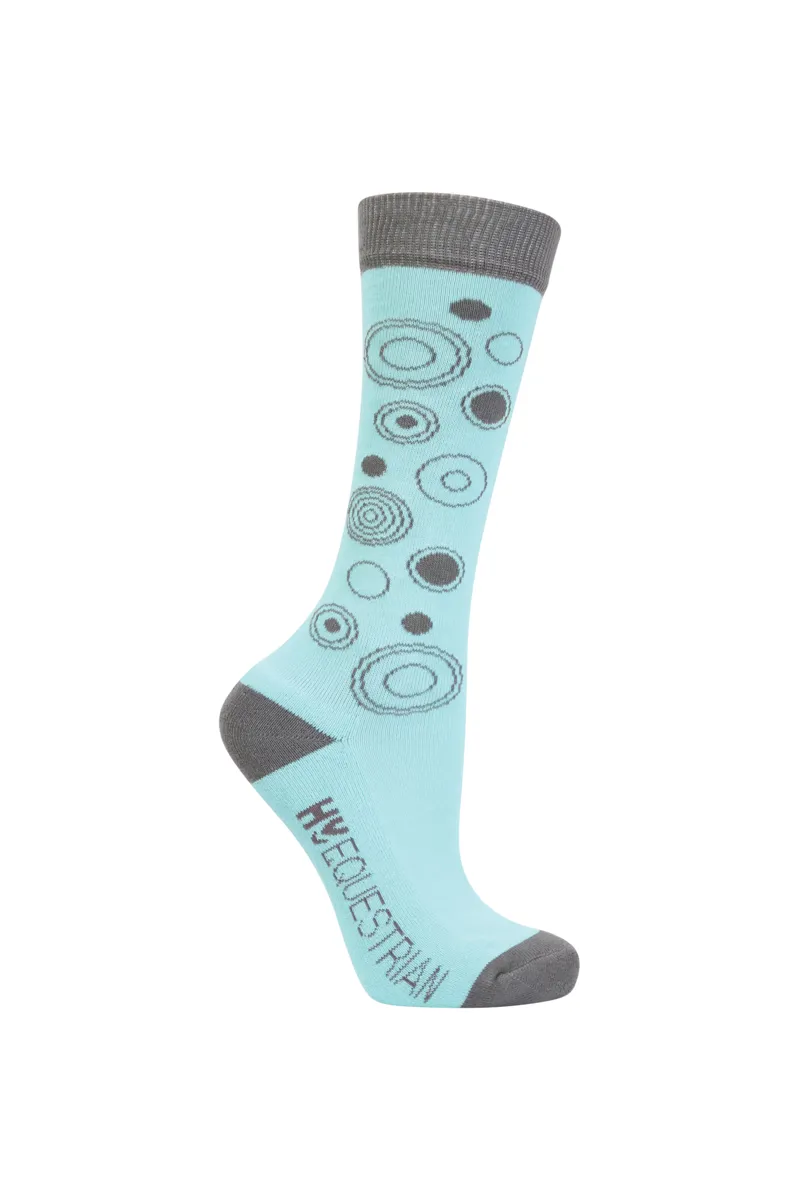 Hy Equestrian DynaMizs Ecliptic Socks - Pack of 3 - Mint/Grey-2